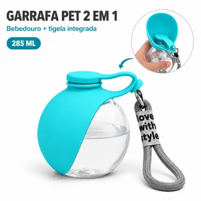 Foto do anúncio: Garrafa Pet Portatil Para Animais Bebedouro Passeio Cachorro e Gato