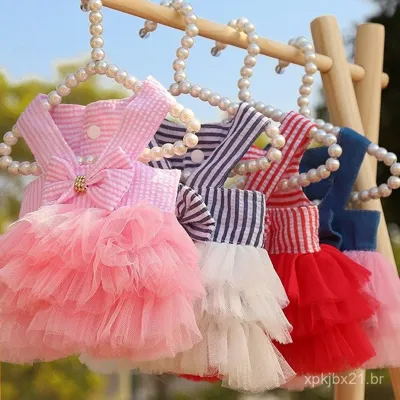 Foto do anúncio: Vestido de Malha para Cachorro de Verão Saia Fantasia de Aniversário de Casamento Suprimentos F8XG