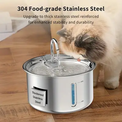 Foto do anúncio: Aço Inoxidável Fonte para Gatos com Filtro 3L Dispensador de água