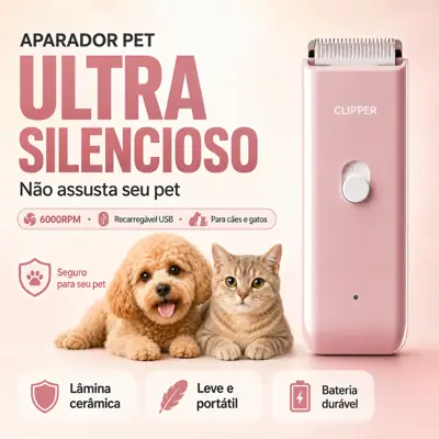 Foto do anúncio: Aparador Pet 6000RPM Silencioso Lâmina Cerâmica USB Recarregável À