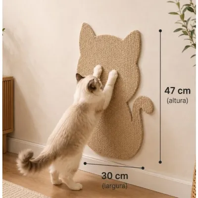 Foto do anúncio: Arranhador Adesivo Design Gato em Carpete Premium - Protetor Móveis Parede e Escalada