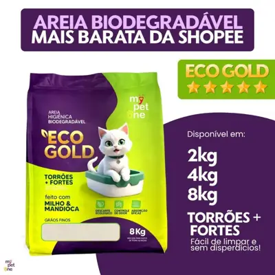 Foto do anúncio: Areia Biodegradável Milho e Mandioca para Gatos Cat Bio Eco Gold Grãos