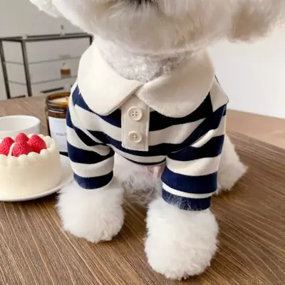 Foto do anúncio: Camisa Polo Fina Para Cachorro E Gato , Camiseta Listrada Com Gola