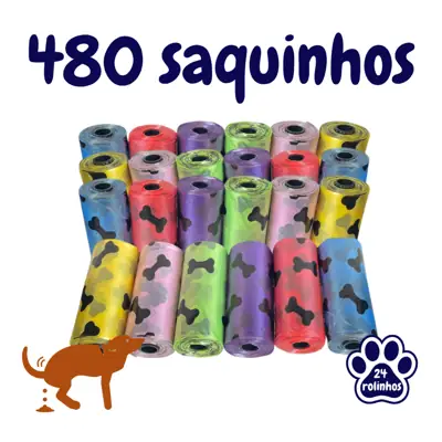 Foto do anúncio: Kit 120/240/480 unidades de Saquinhos/Refil cata caca/ sacos de coco