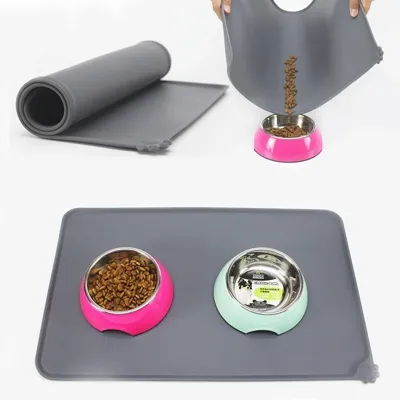 Foto do anúncio: Tapete de Silicone Impermeável Antiderrapante Bordas Elevadas, Lavável p/gato e cachorro