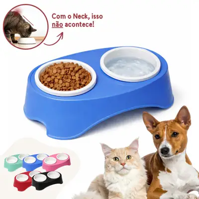 Foto do anúncio: Bebedouro E Comedouro Para Cães E Gatos Duplo Elevado - Comedor