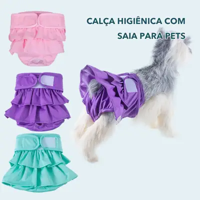 Foto do anúncio: Fralda Pet Lavável Reutilizível para Cachorro com Cinto Ajustável Cinza