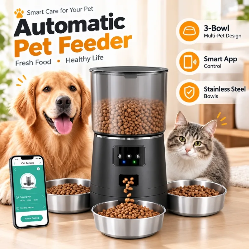 Foto do anúncio: Newpet 6L três refeições Alimentador Comedouro Automático Wi-Fi