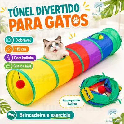 Foto do anúncio: Túnel Colorido Gato Interativo Cachorro Labirinto Dobrável Pet