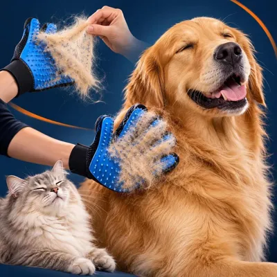 Foto do anúncio: Luva Tira Pelo de Gato Cachorro Nano Magnética - Escova Pet Removedor Massageadora