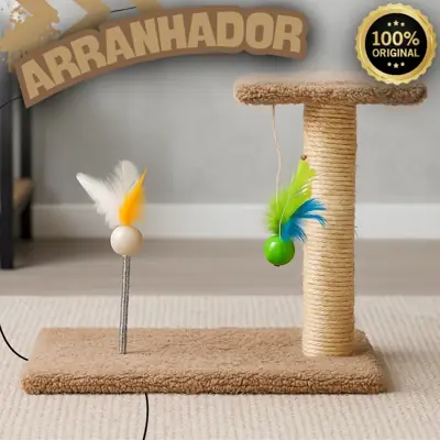 Foto do anúncio: Arranhador Poste de Sisal Para Gatos com Brinquedo Interativo - Mola