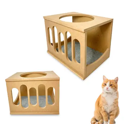 Foto do anúncio: Nicho Para Gatos MDF CRU 15mm REFORÇADO Frente Wave Montado com Carpete