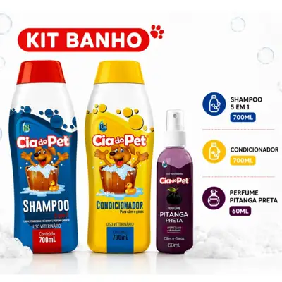 Foto do anúncio: Kit Banho Pet Shampoo 700ml + Condicionador 700ml + Colônia Perfume