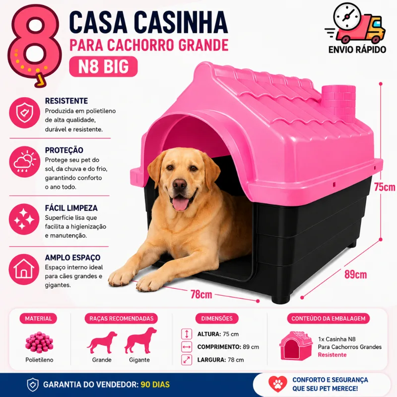 Foto do anúncio: Casinha Plástica Desmontável Cachorros Cães Grande Porte N 8