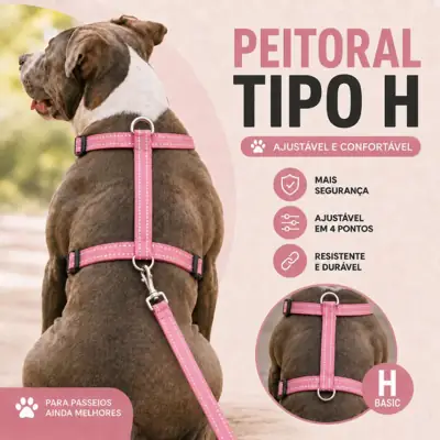 Foto do anúncio: Peitoral com guia para cachorro pet ajustável para cães de todos os