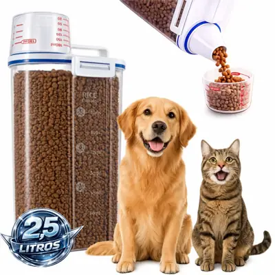 Foto do anúncio: Porta Racao Pet Pote Racão Pet Pote Hermético Armazenador De Ração