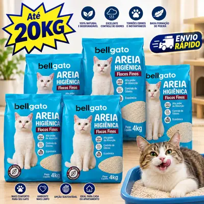 Foto do anúncio: Areia Sanitária Natural Para Gatos Ecologica Areia de Gato Pra Caixa
