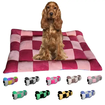 Foto do anúncio: Colchonete Pet Cama Pet 60cm x 1mt Almofada Rolinho Quadriculado