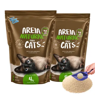 Foto do anúncio: Kit 2 Areia Sanitária Higiênica pra Gatos Natural 100% Mandioca