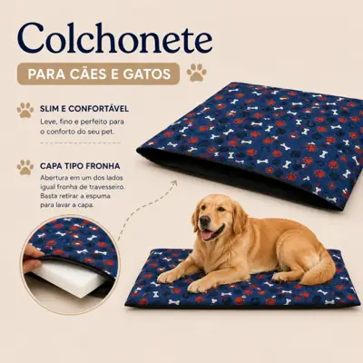 Foto do anúncio: Cama com capa removível e lavável caminha colchonete pet para cachorro