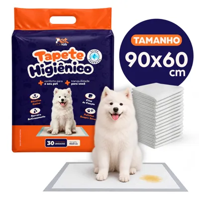 Foto do anúncio: Tapete Higiênico Pet 30un 90X60 Descartável Ultra Absorvente Para Cães Com Fita Adesiva