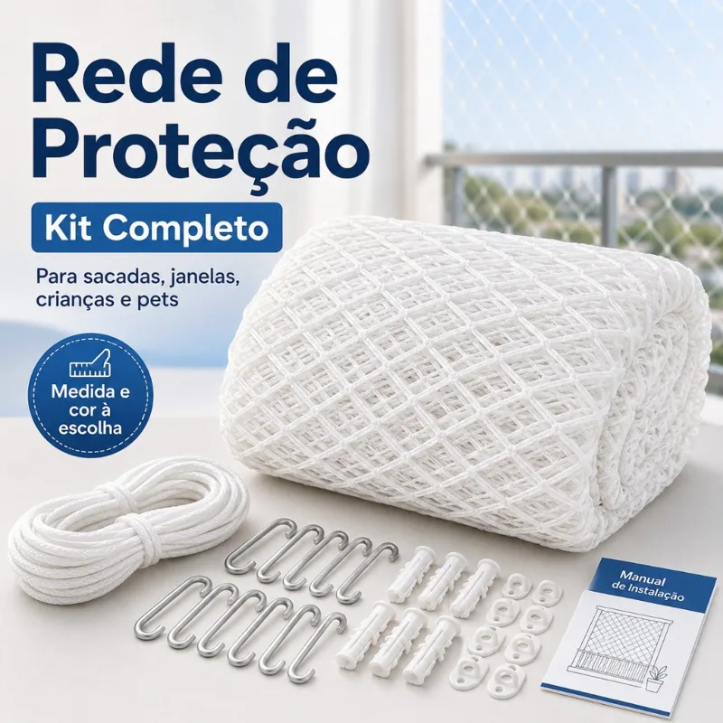 Foto do anúncio: Kit Completo Rede Tela de Proteção para Sacadas e Janelas