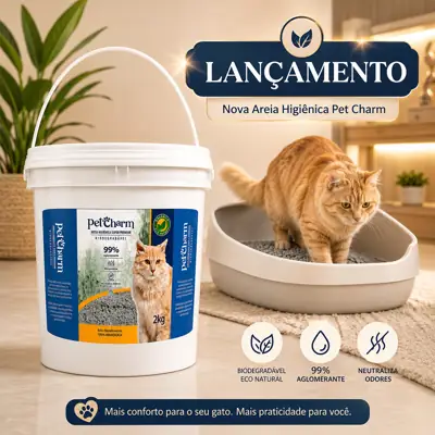 Foto do anúncio: Areia Higiênica Premium para gatos 100% Mandioca Areia Biodegradável P