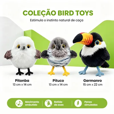Foto do anúncio: Newpet Pássaro Pardal Brinquedo Interativo Recarregável Toque Ativado De Pelúcia Gatos com pacote de catnip