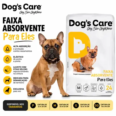 Foto do anúncio: Fralda Higiênica Descartável Pet para Cachorro Macho Dog's Care P M G