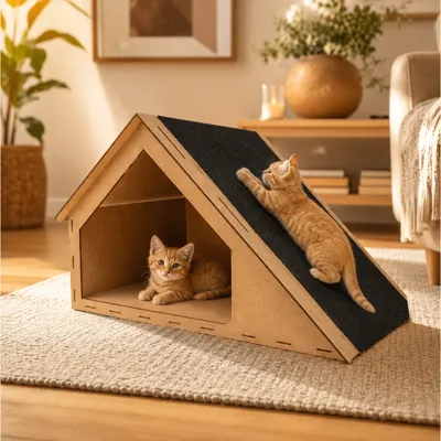 Foto do anúncio: Casa para Gato com Arranhador e Rampa 47x30cm
