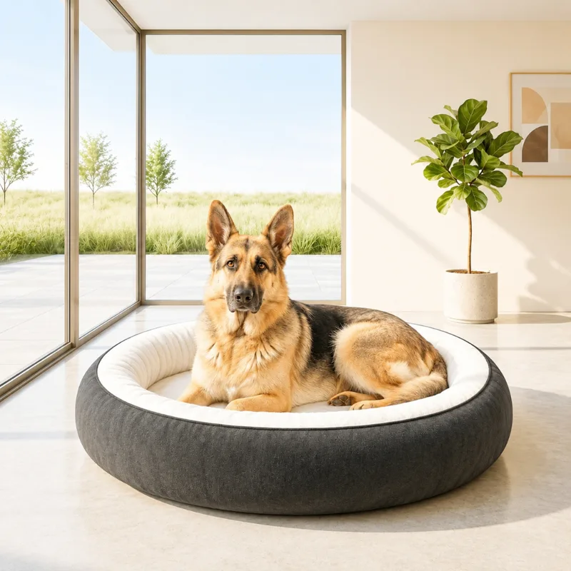 Foto do anúncio: Cama Pet Gigante GG 100cmx100cm Cachorro Grande Redonda Sherpa