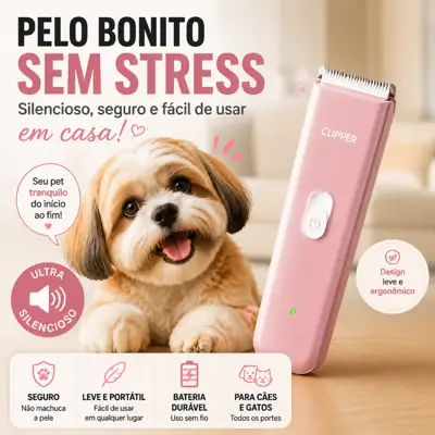 Foto do anúncio: Aparador de Pelos Pet 6000RPM Silencioso Lâmina Cerâmica Recarregável À