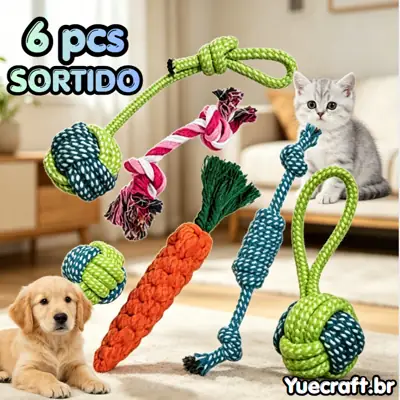 Foto do anúncio: Brinquedo Pet Corda, kit com 6 Unidades , Mordedor para Cachorro