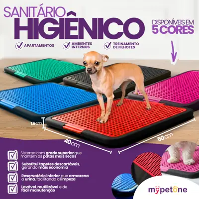 Foto do anúncio: Tapete Sanitário Higiênico Lavável Educa Pet Xixi Cães Mypetone Azul