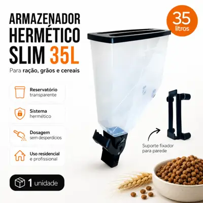 Foto do anúncio: Dispenser Armazenador Ração Individual Parede Pet Lisa