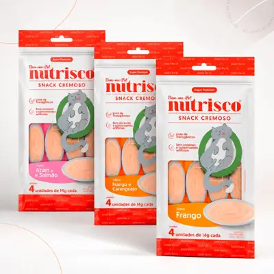 Foto do anúncio: Snack Cremoso Nutrisco Petisco para Gatos 14g Sabores Variados 4 Tubos