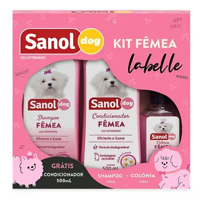Foto do anúncio: Kit Banho Sanol Dog Femea Labelle (Shampoo + Condicionador + Colônia)