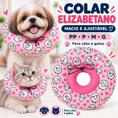 Foto do anúncio: Colar Elizabetano Ajustável Macio Gatos E Cães Pequenos