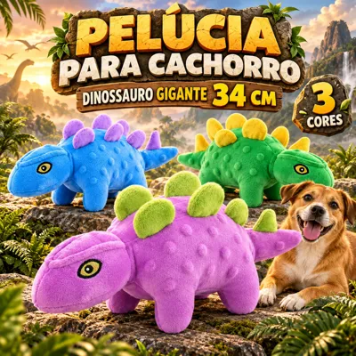 Foto do anúncio: Brinquedo de Pelúcia Interativo para Cachorro Mordedor Dinossauro Grande com Som Apito Resistente pequenos Medio Pet