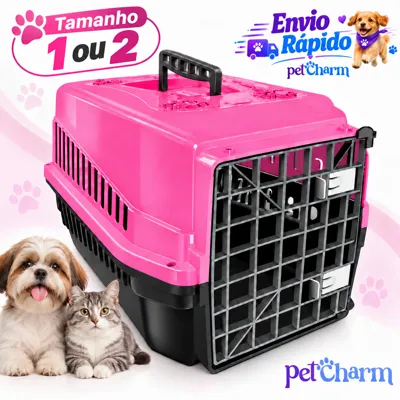 Foto do anúncio: Caixa de Transporte N1 ou 2 Cachorro Gato Coelho Caixa de Transporte Pet 2 Travas 1 Alça