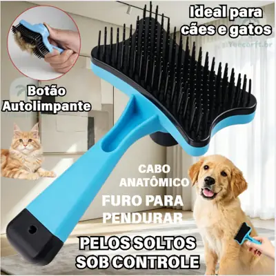 Foto do anúncio: Escova Pente Plástico Ferro Para Pentear e Remover Tirar Pelos Dos Pets