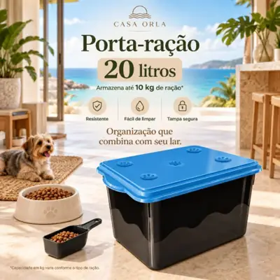 Foto do anúncio: Porta Ração Pote Hermétrico Organizador Container 20L 10 kg Mec com Pet