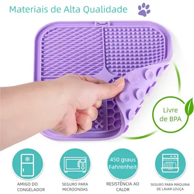 Foto do anúncio: Comedouro Lento Pet - Tapete de Lamber, Reduz Stress e Evita Bagunça