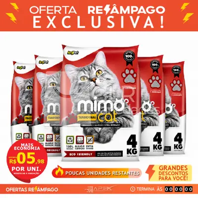 Foto do anúncio: 20 a 4kg areia sanitaria higienica mimocat argila ecologica absorvente