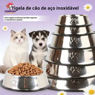Foto do anúncio: Tigelas de aço inoxidável para cães e gatos Comedouro e Bebedouro Inox