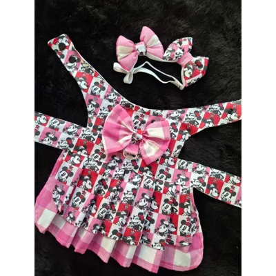 Foto do anúncio: Vestido Pet com Tiara, Roupinha Pet para Cães, Cachorro e Gato Várias estampas