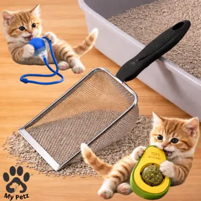 Foto do anúncio: Pá de Areia Coletora e Brinquedo Opcional Pet Gato, Cachorro em Aço