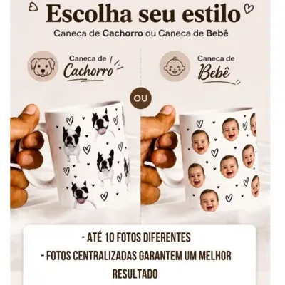 Foto do anúncio: Caneca Personalizada com Foto | Pet ou Familia | Presente Criativo e Exclusivo