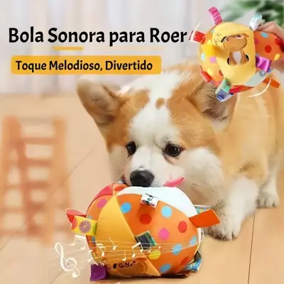 Foto do anúncio: Bola de Pelúcia Sonora para Cães com Guizo Suave 15cm Morder Gastar