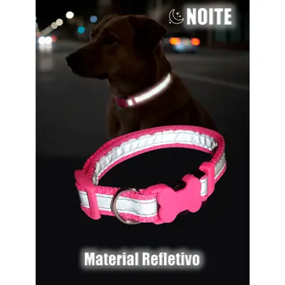 Foto do anúncio: Coleira Refletiva para Cachorros Ajustável MLT PET - Noturna, Alta